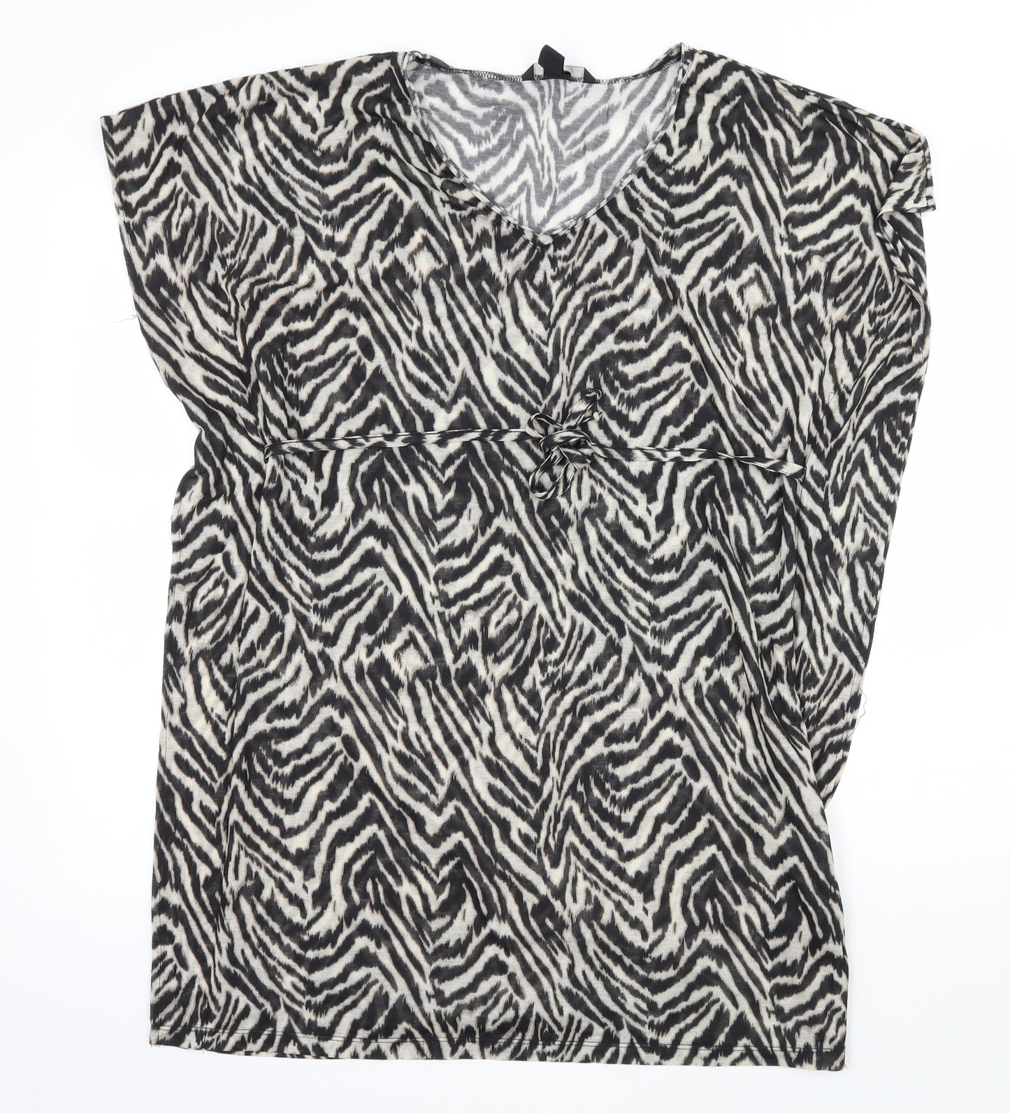 H&M Womens Brown Striped Jersey T-Shirt Dress  Size XS
