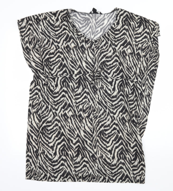 H&M Womens Brown Striped Jersey T-Shirt Dress  Size XS