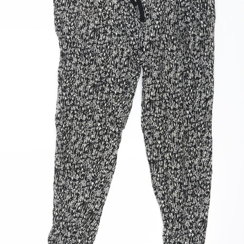 F&F Womens Black Geometric  Jogger Trousers Size 6 L24 in