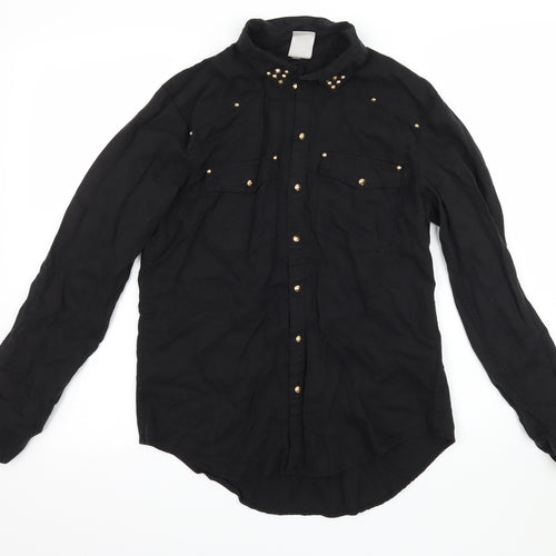 H&M Womens Black   Basic Blouse Size 6