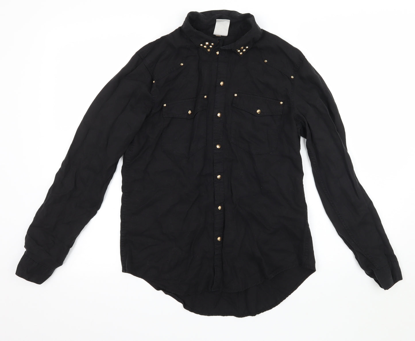 H&M Womens Black   Basic Blouse Size 6
