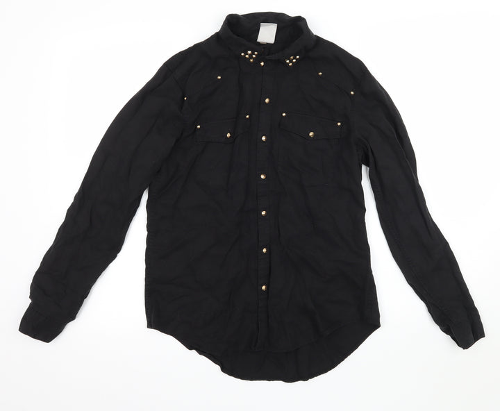 H&M Womens Black   Basic Blouse Size 6
