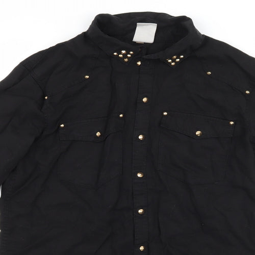 H&M Womens Black   Basic Blouse Size 6