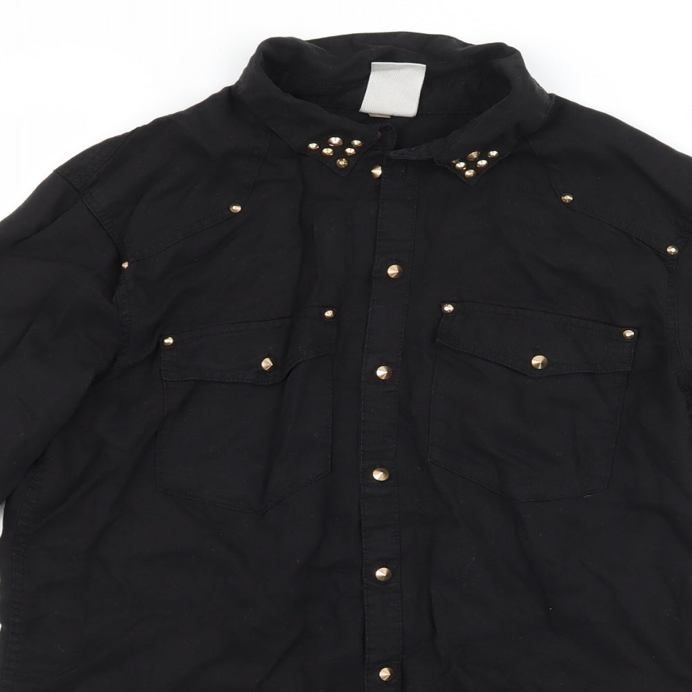 H&M Womens Black   Basic Blouse Size 6