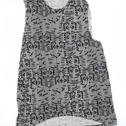 Topshop Womens Black Striped Jersey Basic Tank Size 6