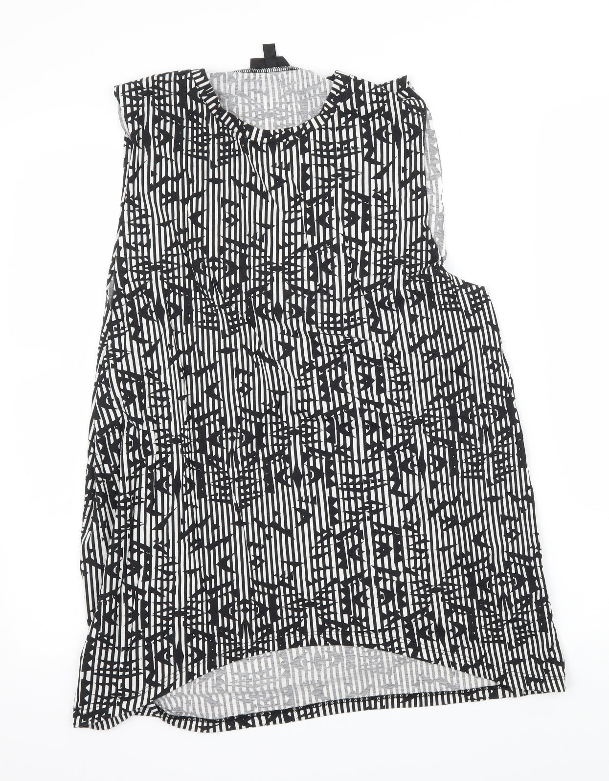 Topshop Womens Black Striped Jersey Basic Tank Size 6