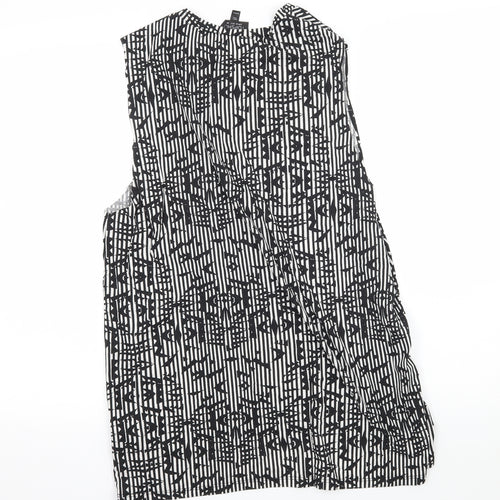 Topshop Womens Black Striped Jersey Basic Tank Size 6