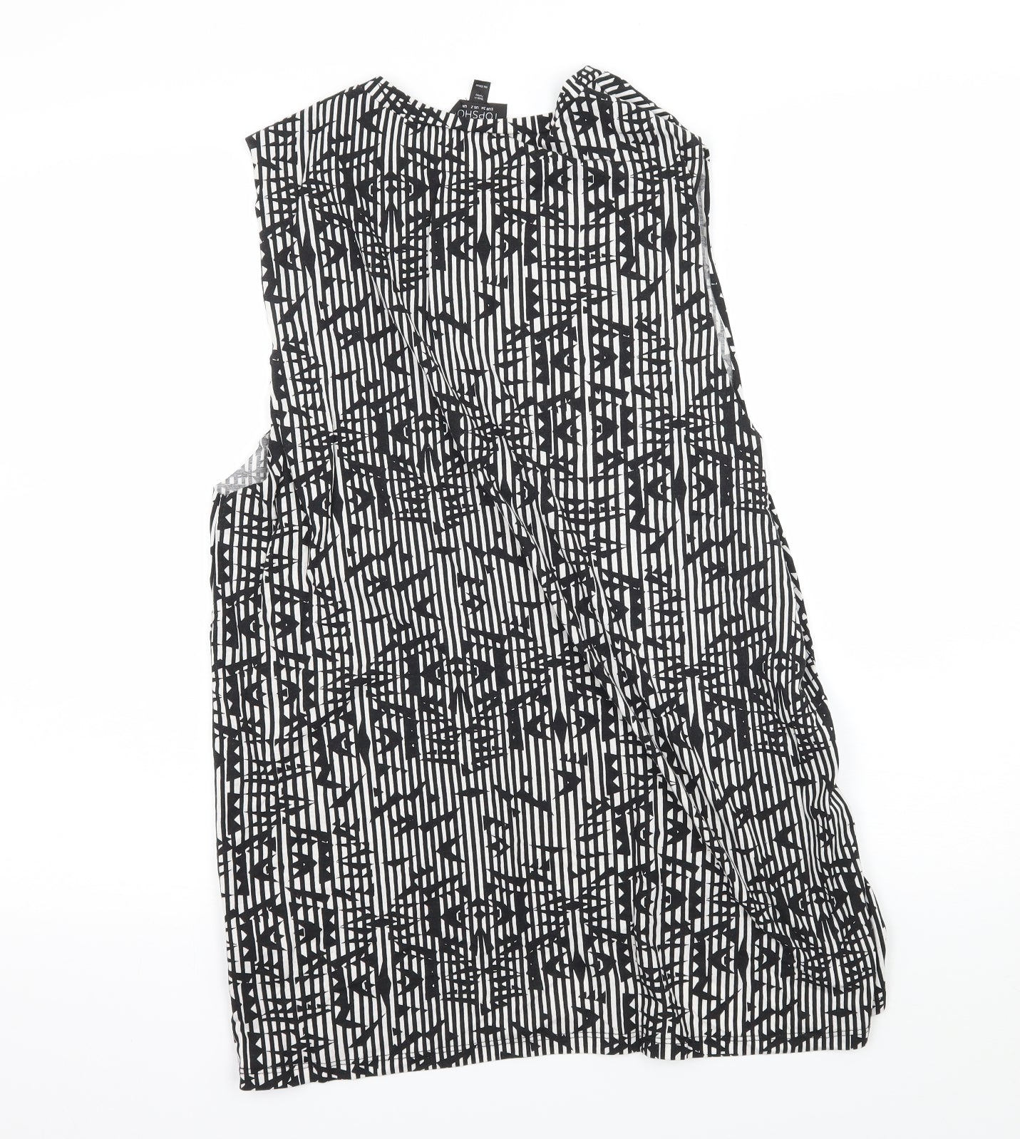 Topshop Womens Black Striped Jersey Basic Tank Size 6