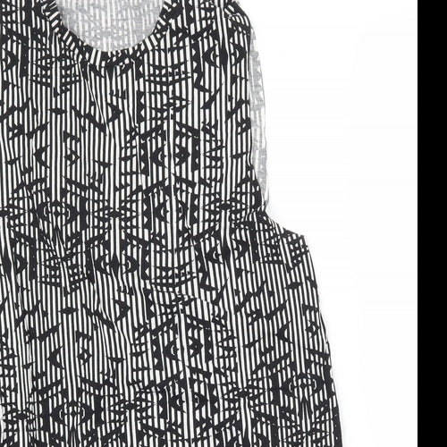 Topshop Womens Black Striped Jersey Basic Tank Size 6