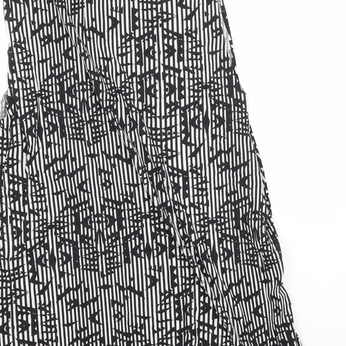 Topshop Womens Black Striped Jersey Basic Tank Size 6