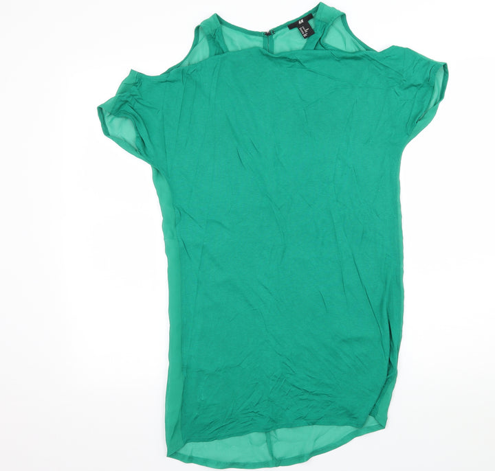H&M Womens Green   Basic T-Shirt Size XS