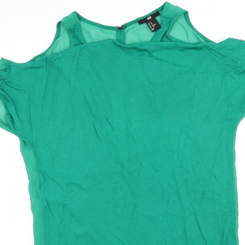 H&M Womens Green   Basic T-Shirt Size XS