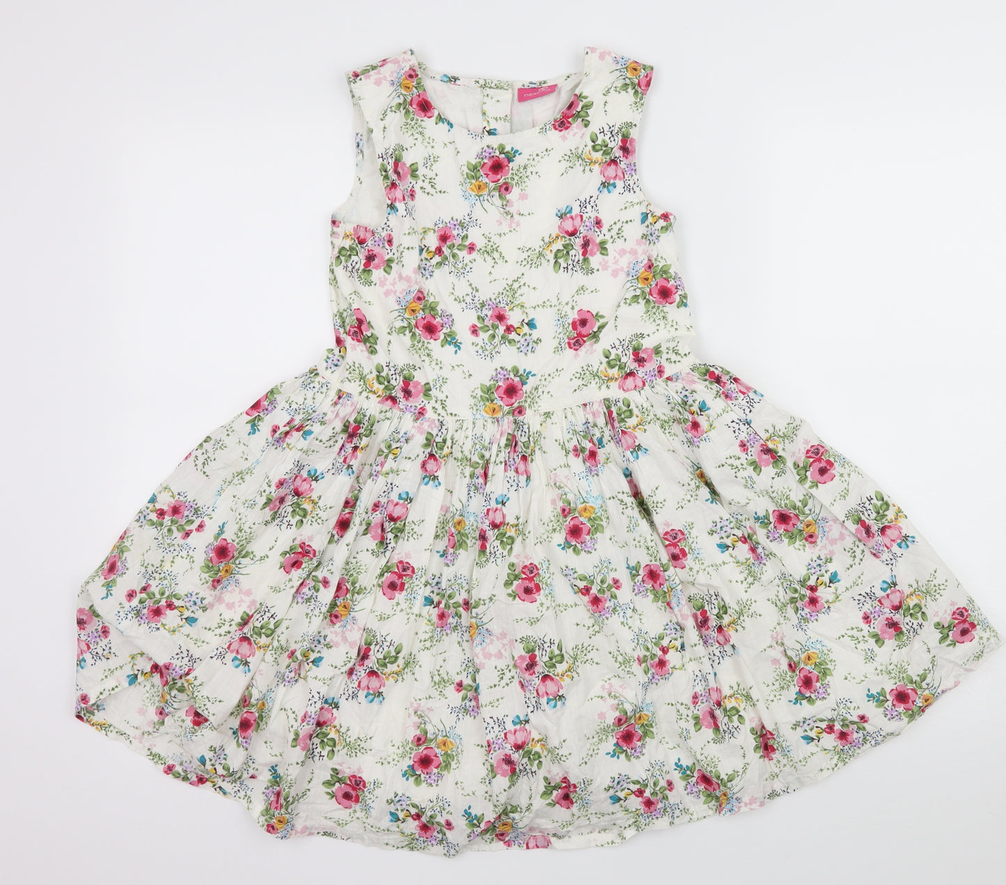 NEXT Girls White Floral  Fit & Flare  Size 9 Years