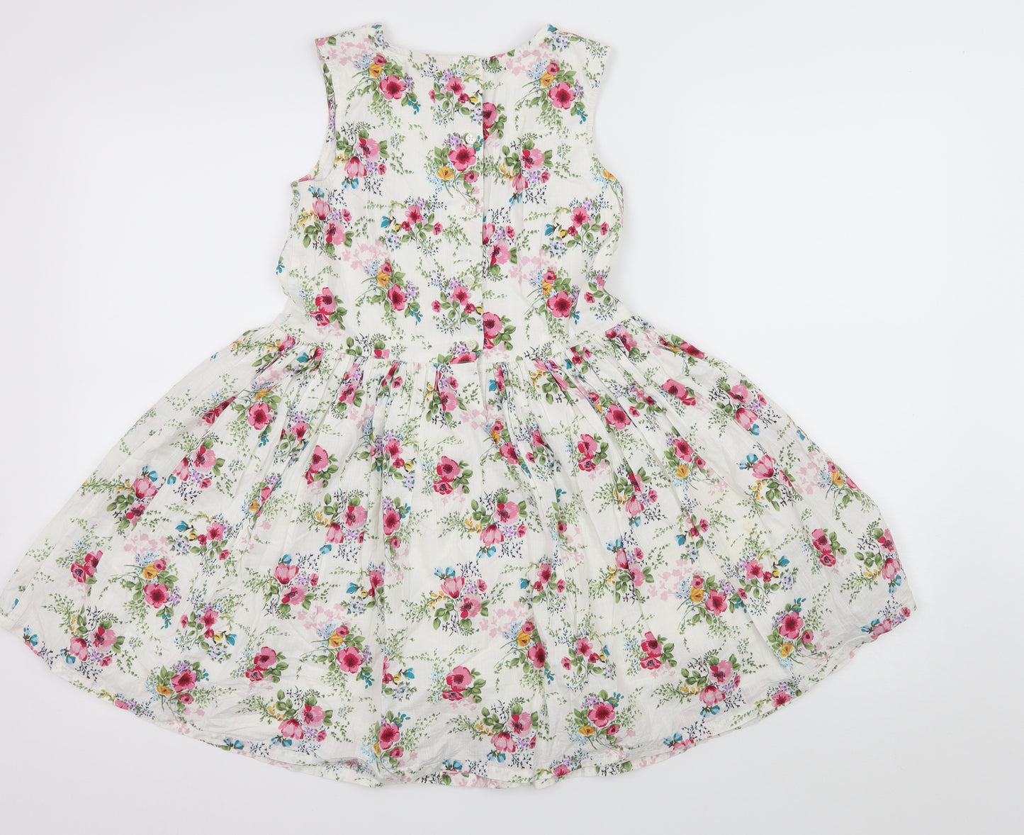 NEXT Girls White Floral  Fit & Flare  Size 9 Years