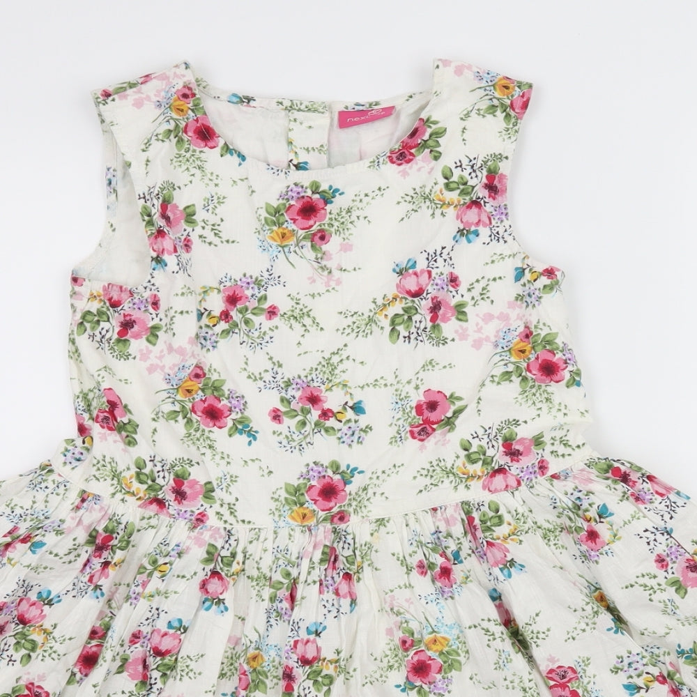 NEXT Girls White Floral  Fit & Flare  Size 9 Years