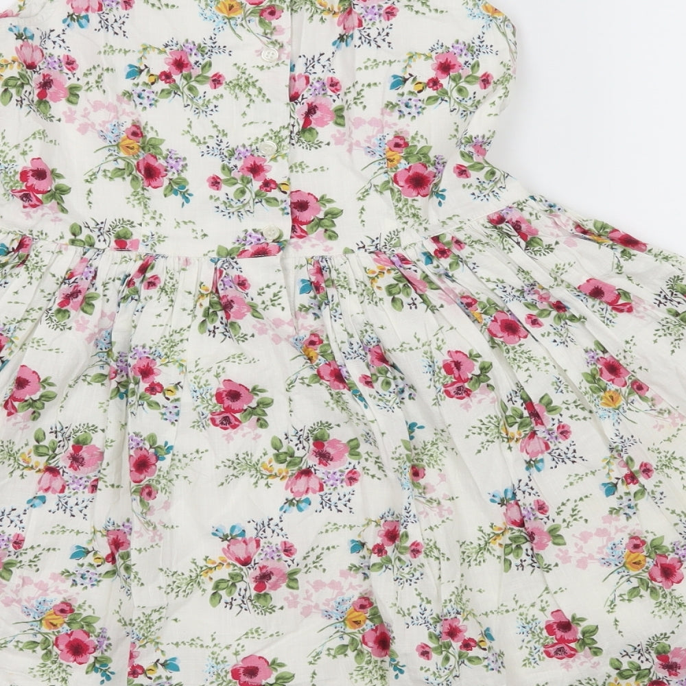 NEXT Girls White Floral  Fit & Flare  Size 9 Years