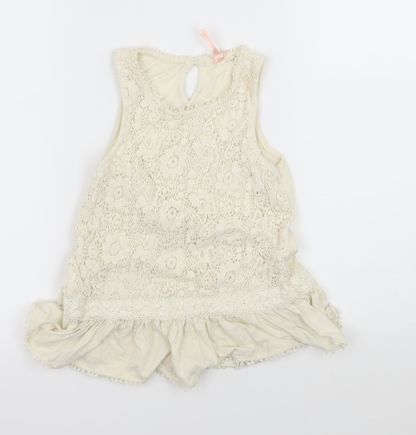 NEXT Girls Ivory  Jersey Basic Tank Size 8 Years