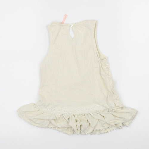 NEXT Girls Ivory  Jersey Basic Tank Size 8 Years