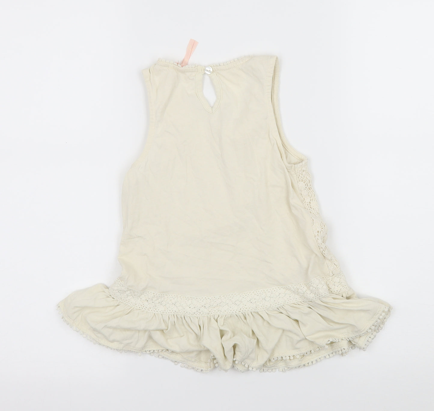 NEXT Girls Ivory  Jersey Basic Tank Size 8 Years