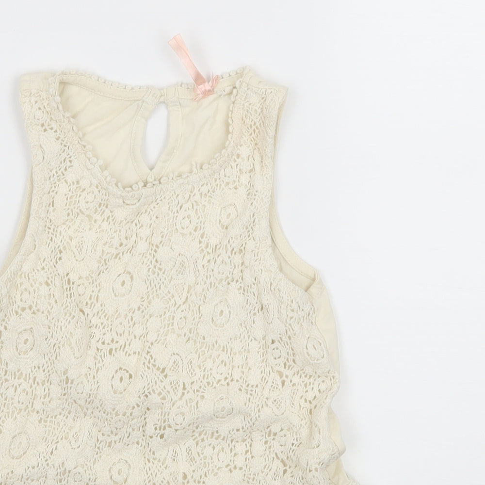 NEXT Girls Ivory  Jersey Basic Tank Size 8 Years