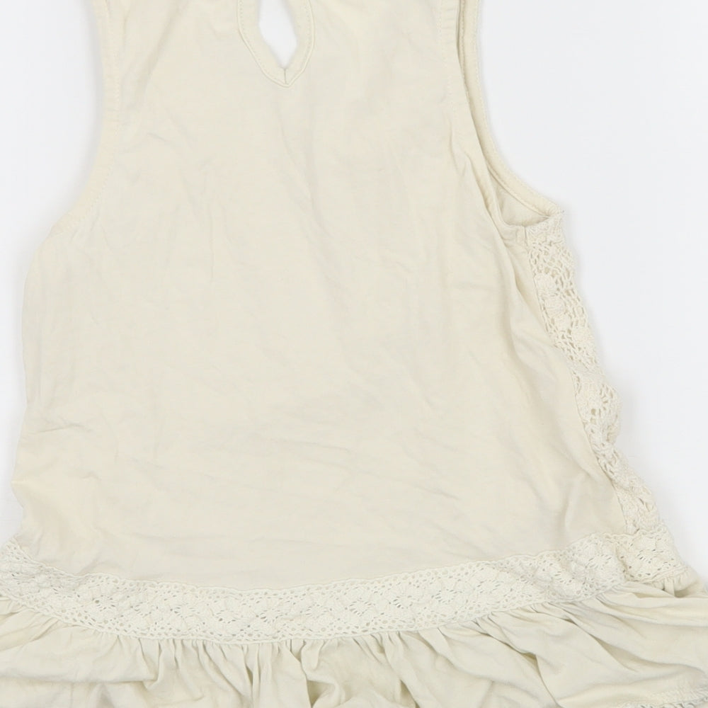 NEXT Girls Ivory  Jersey Basic Tank Size 8 Years