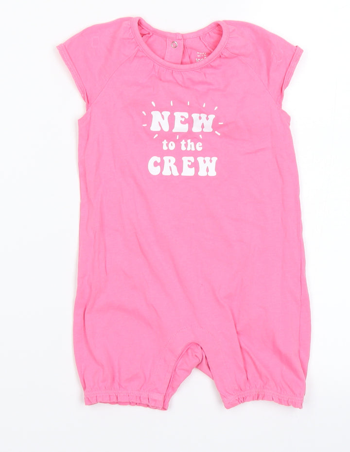 Fred & Flo Girls Pink   Romper One-Piece Size 12-18 Months