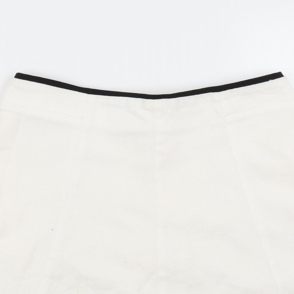 Zara Womens White   A-Line Skirt Size M