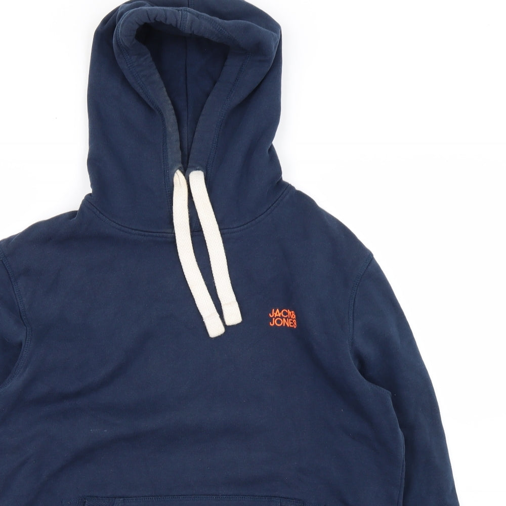 JACK & JONES Mens Blue   Pullover Hoodie Size M