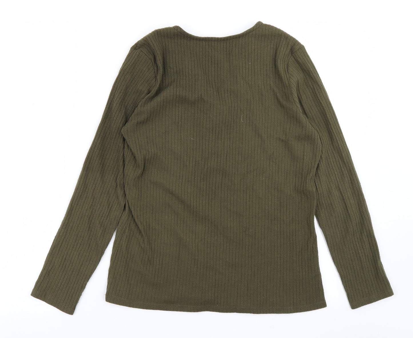 Papaya Womens Green   Basic T-Shirt Size 12  - Ribbed