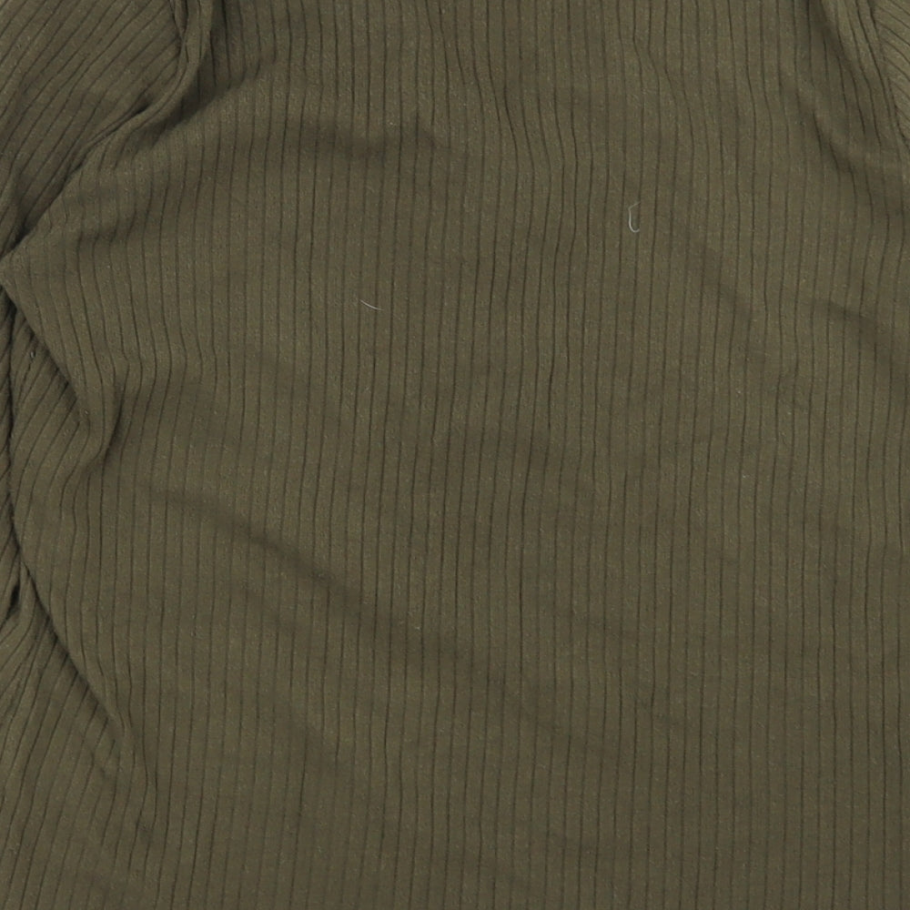 Papaya Womens Green   Basic T-Shirt Size 12  - Ribbed