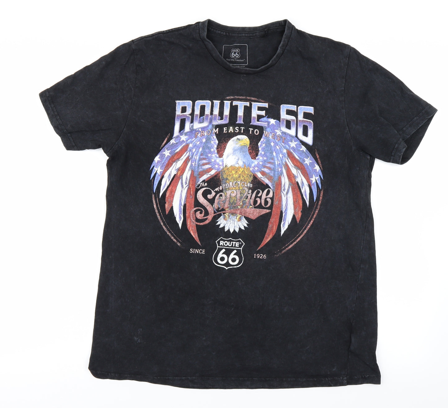 Route 66 Mens Black    T-Shirt Size S