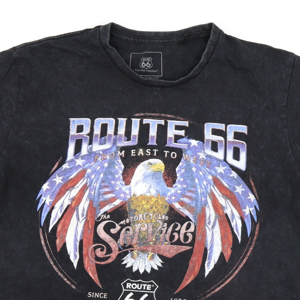 Route 66 Mens Black    T-Shirt Size S