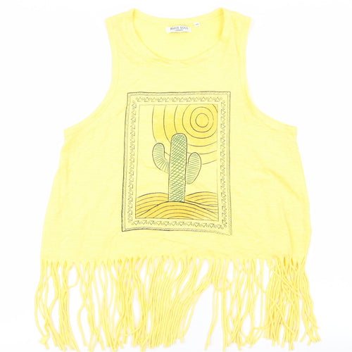 Brave Soul Womens Yellow   Cropped Tank Size XS