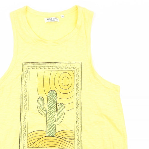 Brave Soul Womens Yellow   Cropped Tank Size XS