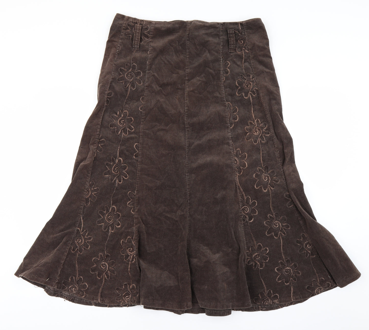 Preworn Womens Brown  Corduroy A-Line Skirt Size 32 in