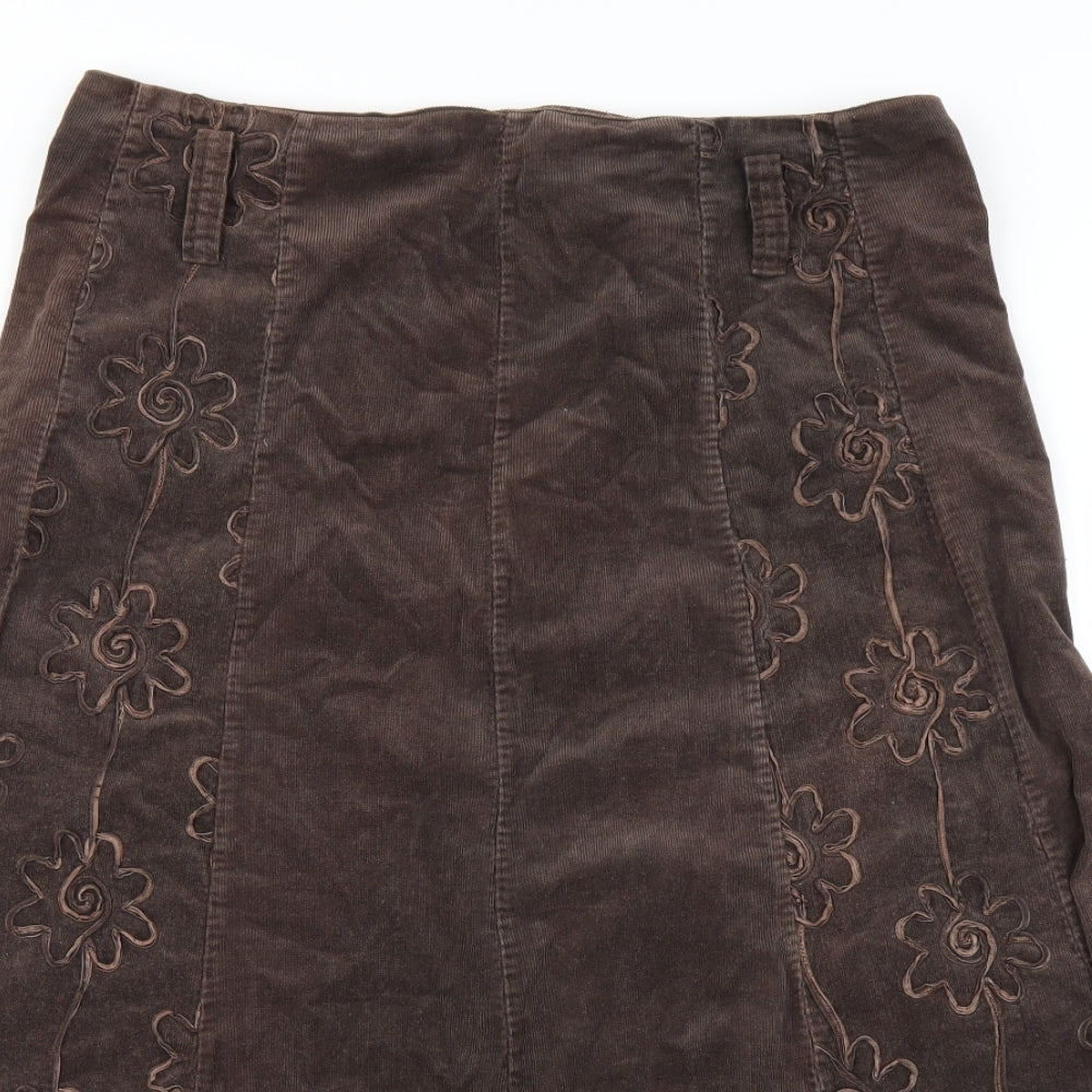 Preworn Womens Brown  Corduroy A-Line Skirt Size 32 in