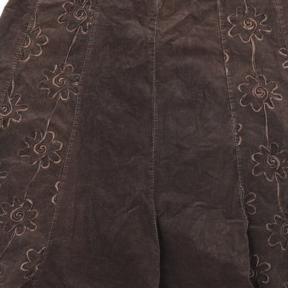 Preworn Womens Brown  Corduroy A-Line Skirt Size 32 in
