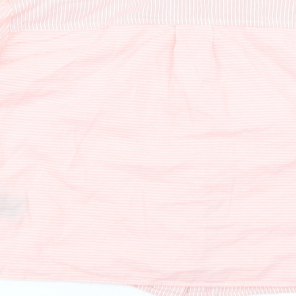 girl krazy Womens Pink Striped  Cropped Button-Up Size S