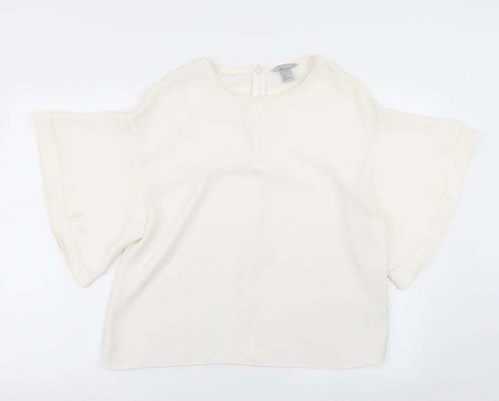 H&M Womens White   Basic Blouse Size 8