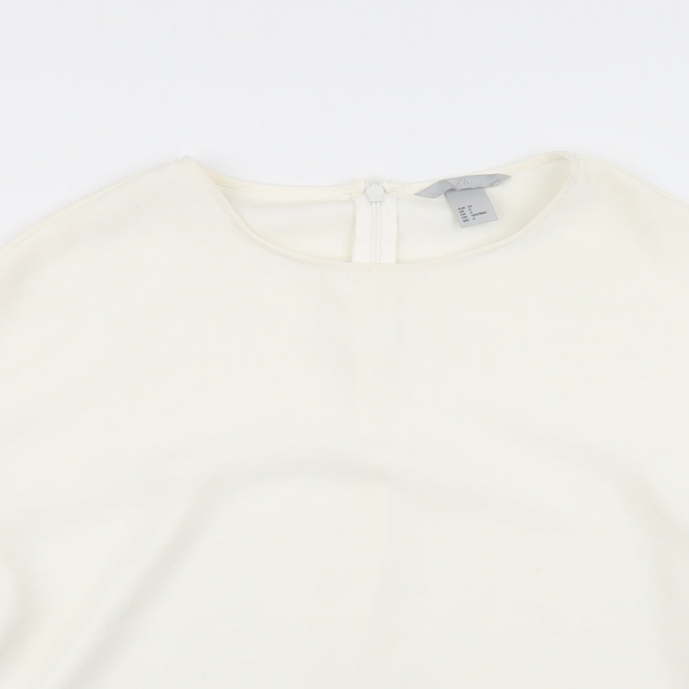 H&M Womens White   Basic Blouse Size 8