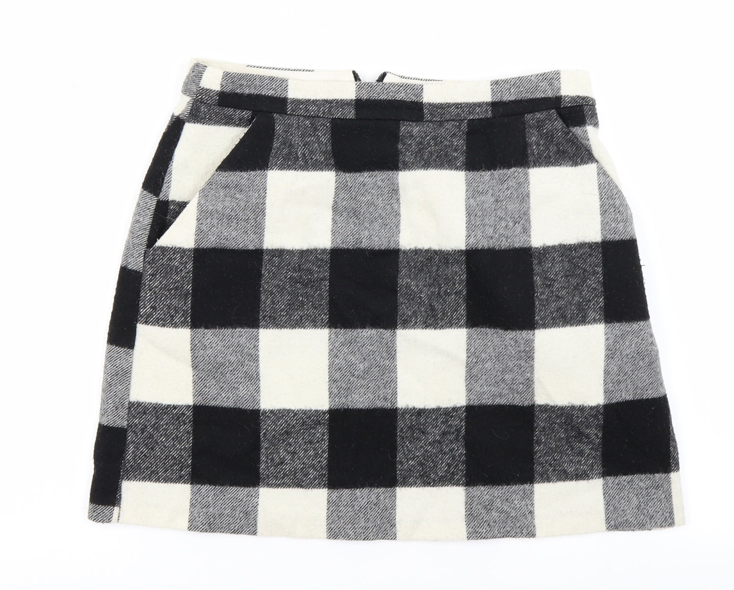 Topshop Womens Blue Check  A-Line Skirt Size 10