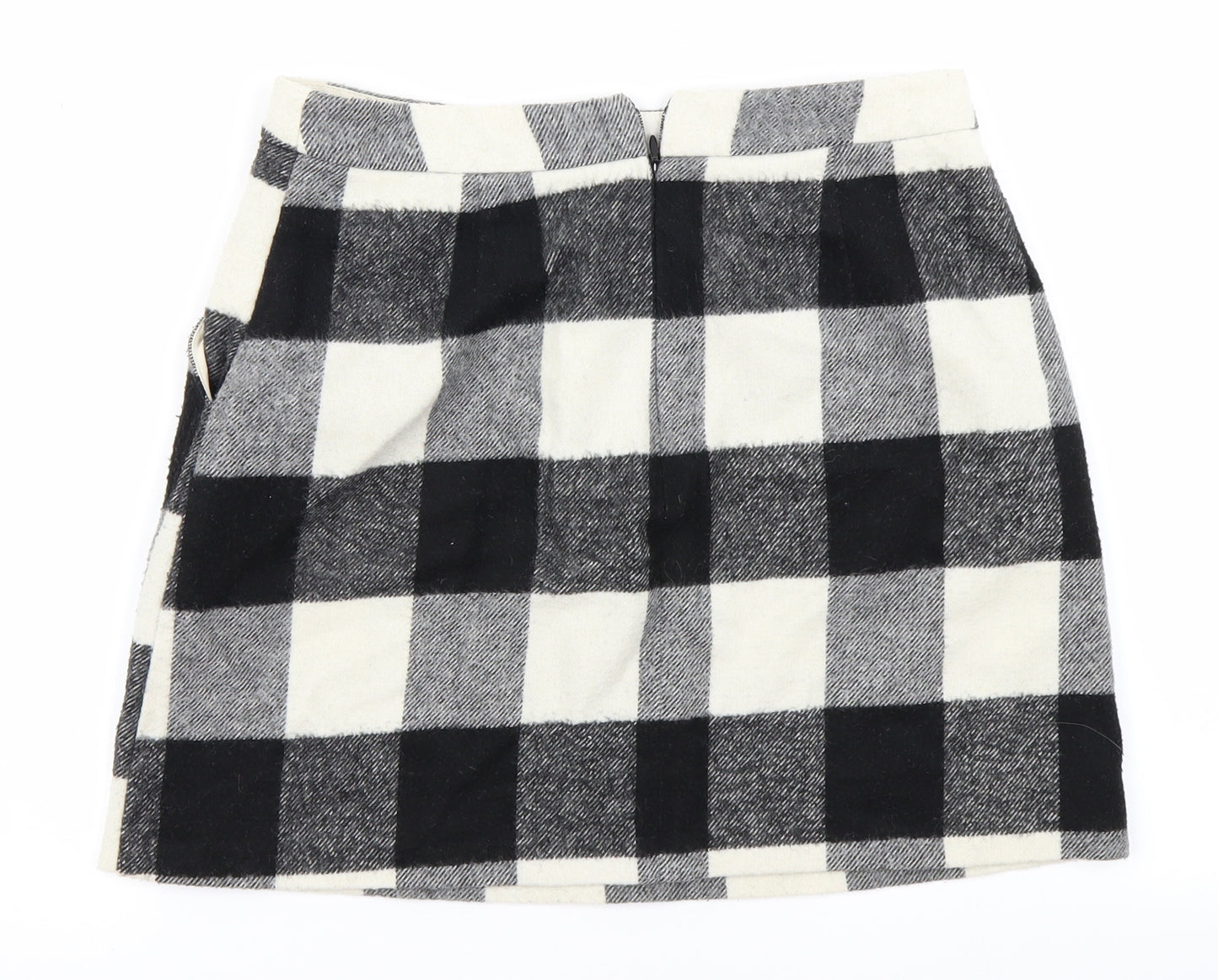 Topshop Womens Blue Check  A-Line Skirt Size 10