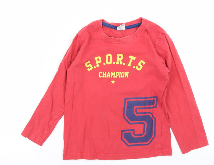 Taeko kids Boys Red Basic T-Shirt Size 4-5 Years