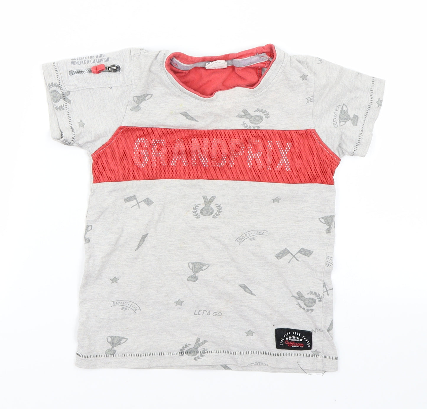 Max boys Boys Grey   Basic T-Shirt Size 3-4 Years  - Grandprix
