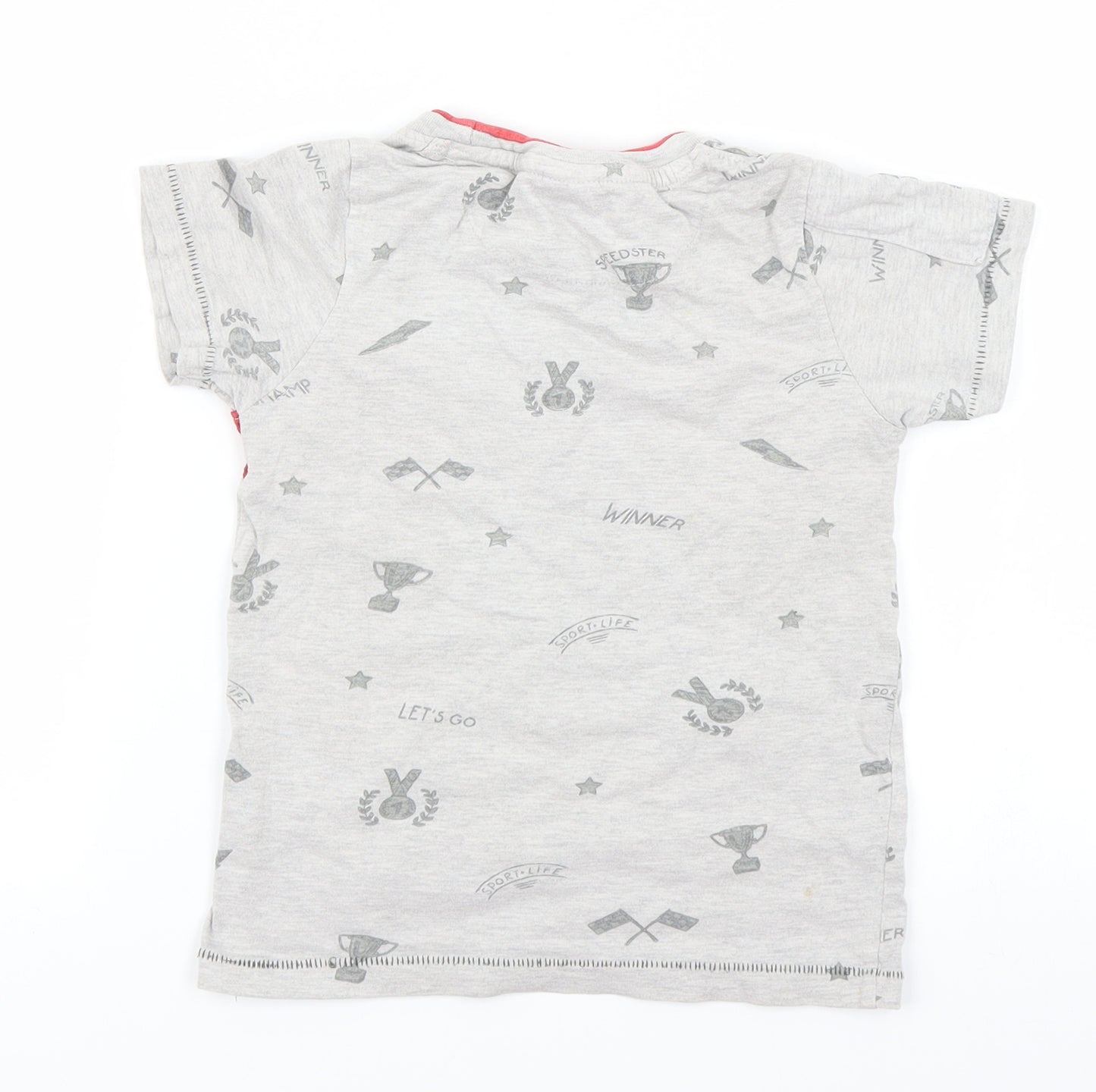 Max boys Boys Grey   Basic T-Shirt Size 3-4 Years  - Grandprix