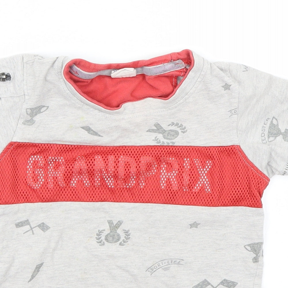 Max boys Boys Grey   Basic T-Shirt Size 3-4 Years  - Grandprix