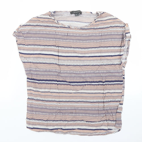 Primark Womens Brown Striped  Basic Blouse Size 6