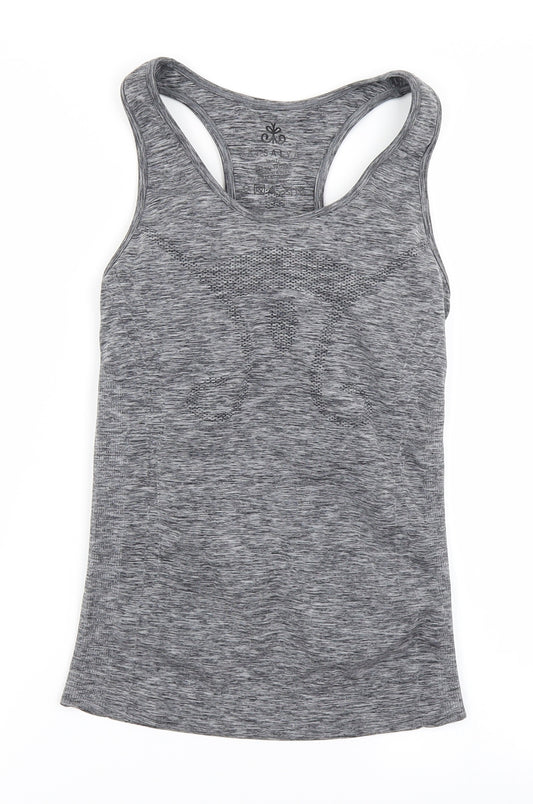 Front view of Kisaiya women’s grey basic tank, size S