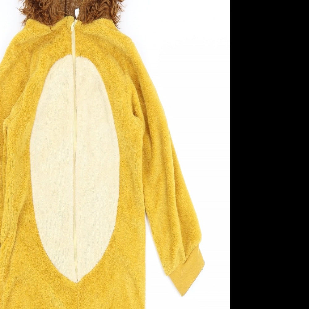 H&M Boys Yellow Solid Fleece  One Piece Size 3-4 Years  - Lion