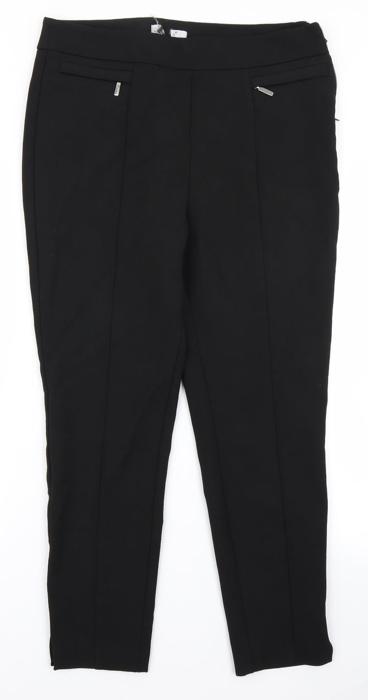Per Una Womens Black Trousers Size 34 in L24 in